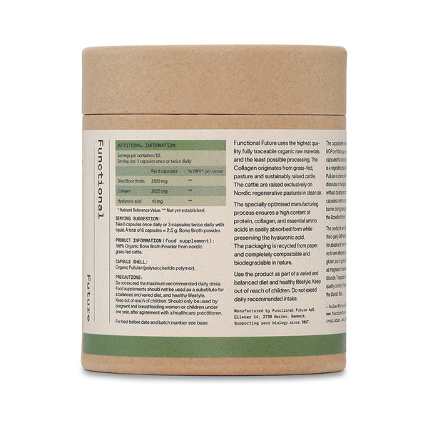 Organic Bone Broth Collagen with Hyaluronic Acid (Powder & Capsules)